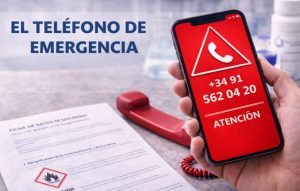 Teléfono de emergencia en la sección 1.4 de la Ficha de Datos de Seguridad