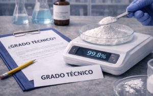 Grado técnico y niveles de pureza en sustancias químicas para uso industrial