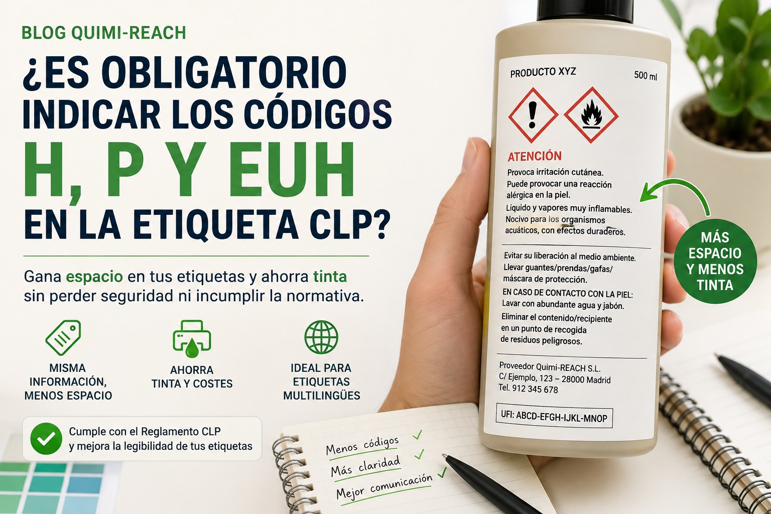 Códigos H, P y EUH en etiqueta CLP: ¿son obligatorios?