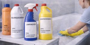 Frases H del CLP en la etiqueta de un detergente doméstico