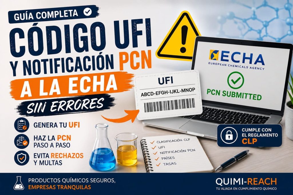 Código UFI y notificación PCN a la ECHA para mezclas peligrosas