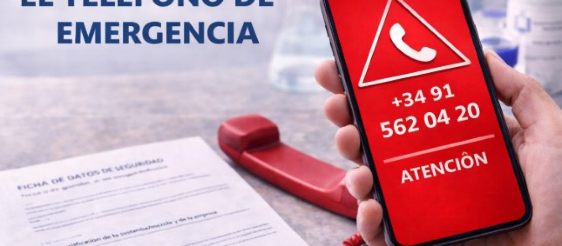 Teléfono de emergencia en la sección 1.4 de la Ficha de Datos de Seguridad